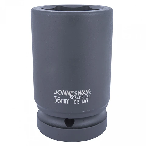 Dado de impacto largo Jonnesway — cuadrante 1" 36mm