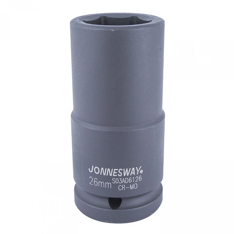 Dado impacto largo Jonnesway — cuadrante 3/4" 26mm S03AD6126