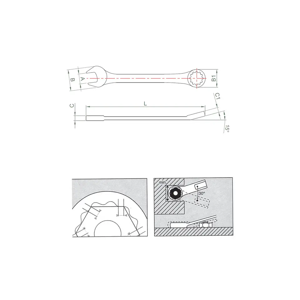 Llave punta corona 13/16