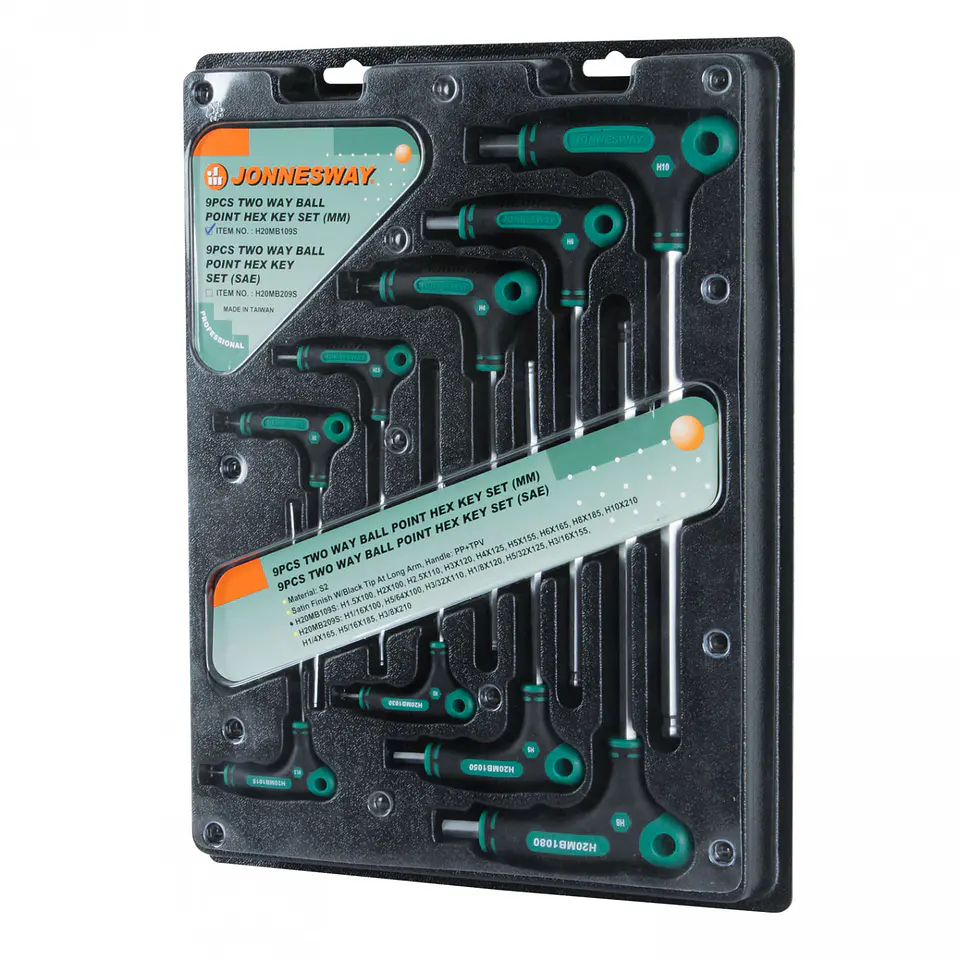 Juego de llaves hexagon.punta bola 9pc Jonnesway H20MB109S 1