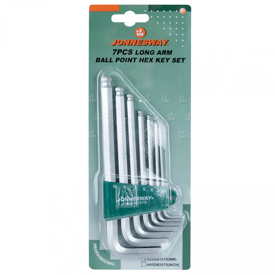 Juego de llaves hexagonales punta bola 7 pcs Jonnesway H05SM107S 5