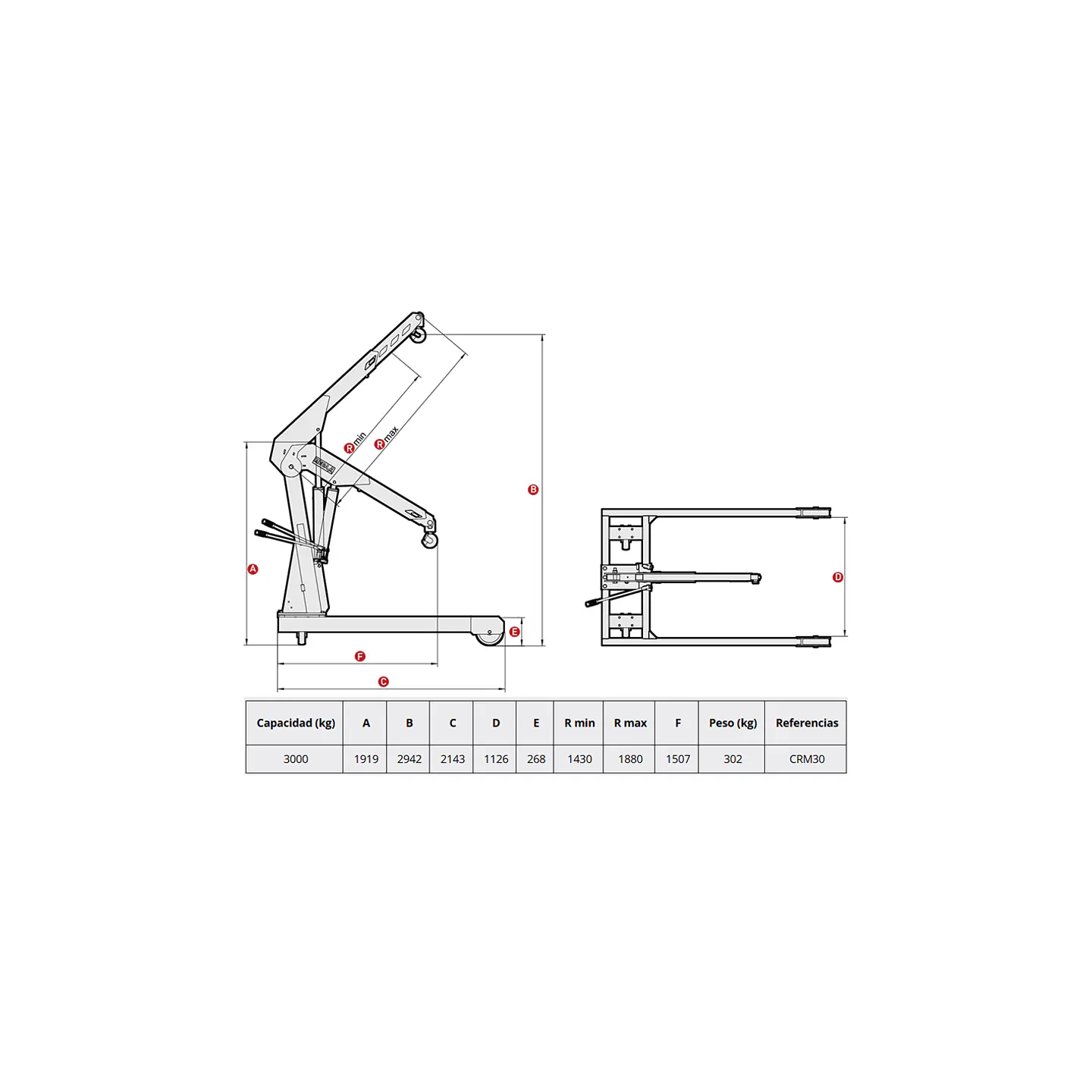 Grúa pluma Mega CRM30, 3.000 kg 2