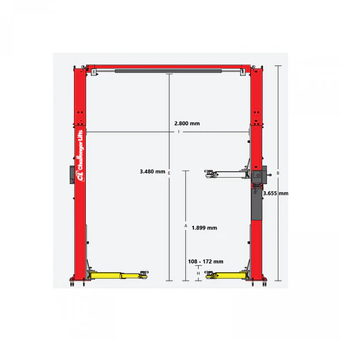 Elevador de 2 columnas Challenger Lift VLE10, 4.500 kg