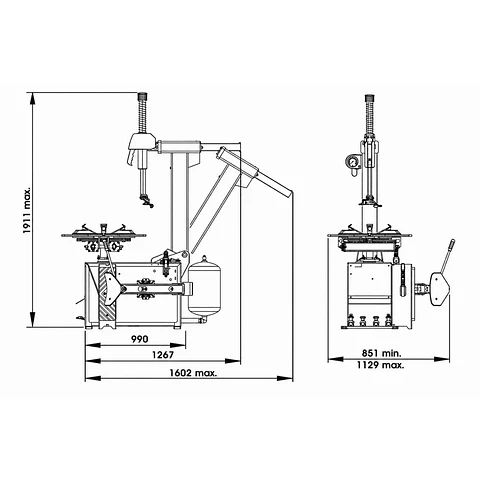 Desmontadora automática Faip M 422, aros de 11 a 22 pulgadas