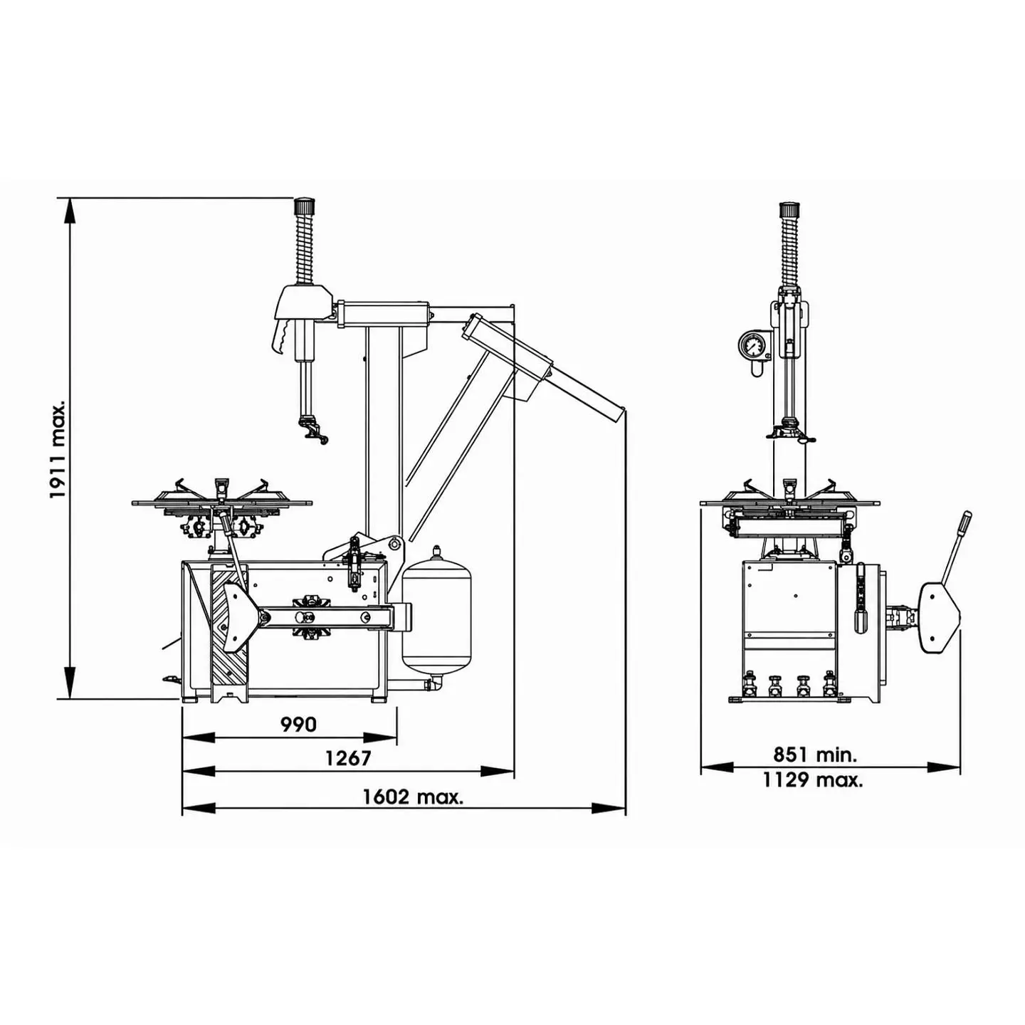 Desmontadora automática Faip M 422, aros de 11 a 22 pulgadas 2