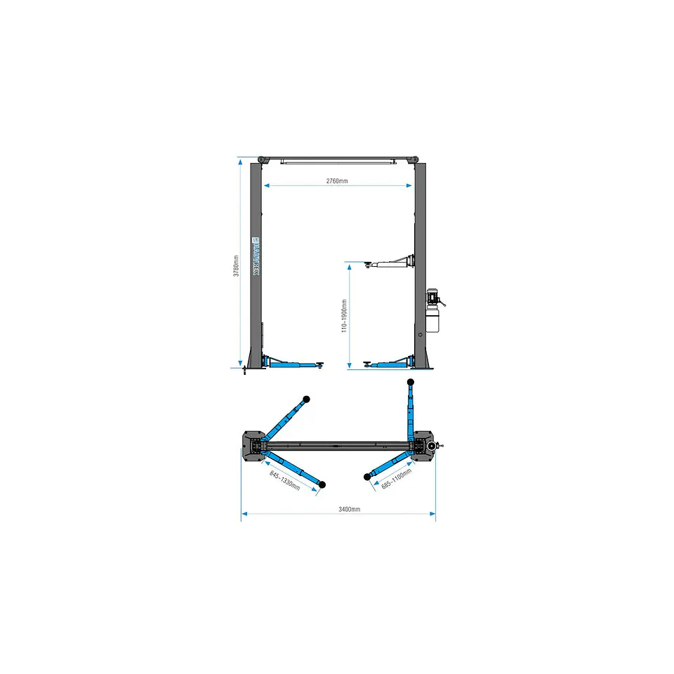 Elevador de 2 columnas Hauvrex HTL3140Y, 4.000 kg 2