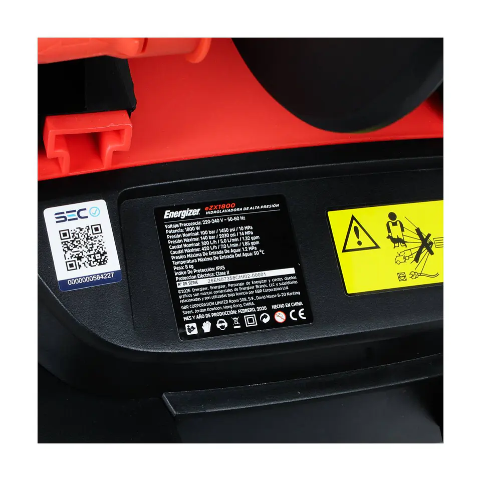 Hidrolavadora Energizer EZX1800 140 bar 1800 W 127 V 8