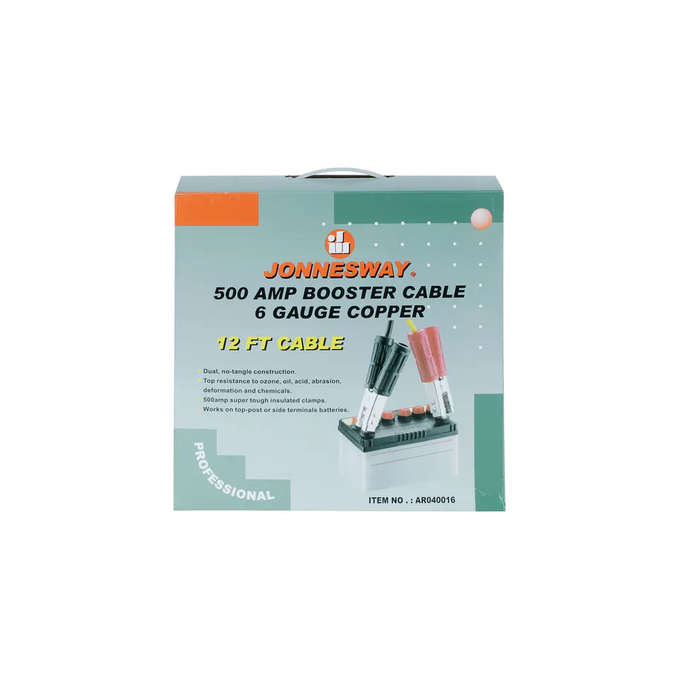 Cable puente para baterías Jonnesway AR040016 – 500 A, 3,6 m 5