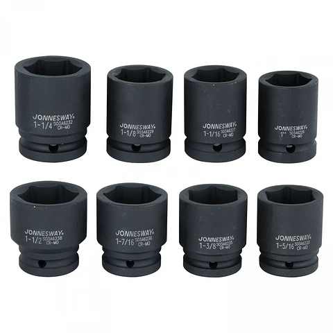 Juego de dados de impacto Jonnesway S03A6208S – 3/4", 8 piezas en pulgadas