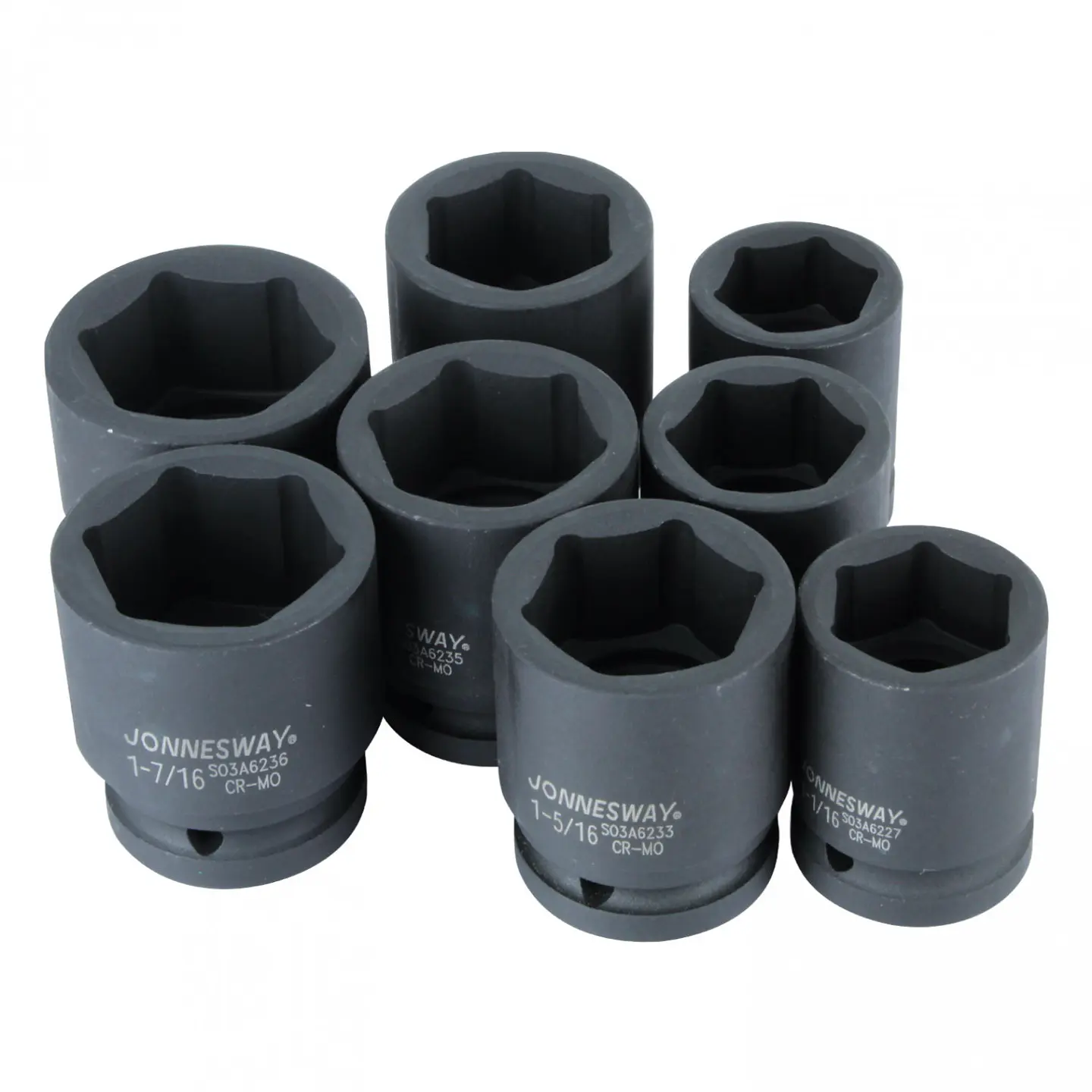 Juego de dados de impacto Jonnesway S03A6208S – 3/4