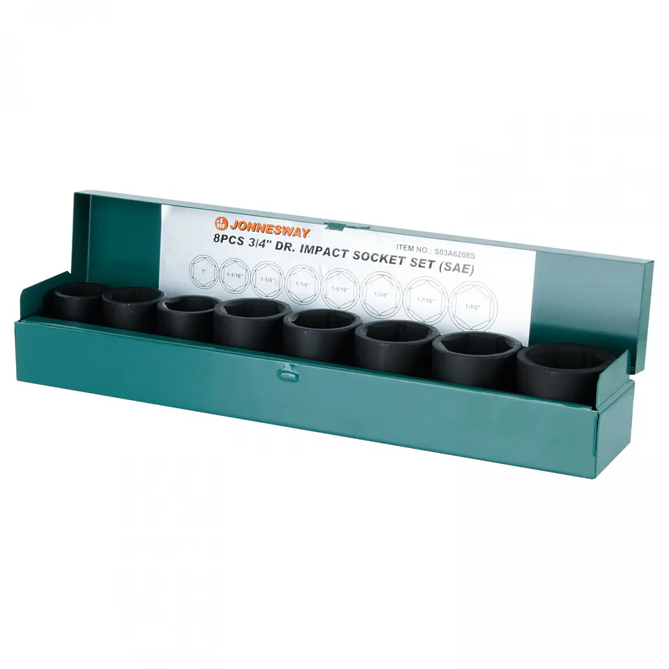Juego de dados de impacto Jonnesway S03A6208S – 3/4