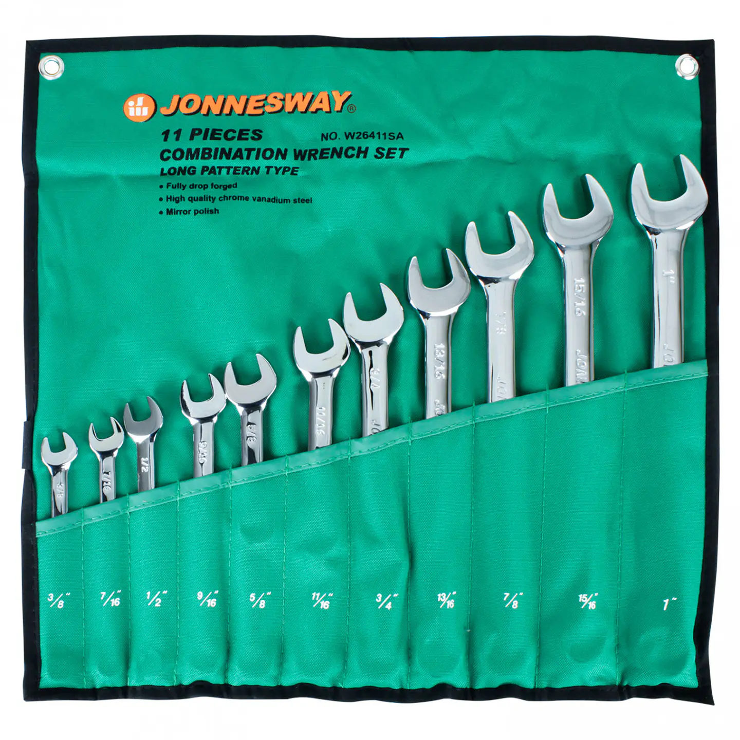 Juego de llaves punta corona Jonnesway W26411SA – 11 piezas en pulgadas 1