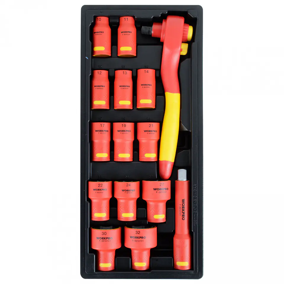 Juego de dados aislados WorkPro WP209110 – 1/2 pulgadas, 15 piezas 1
