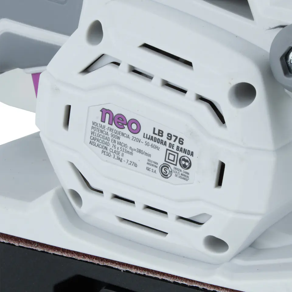 Lijadora de banda NEO LB 976 – 900 W, 3 x 21 pulgadas 8