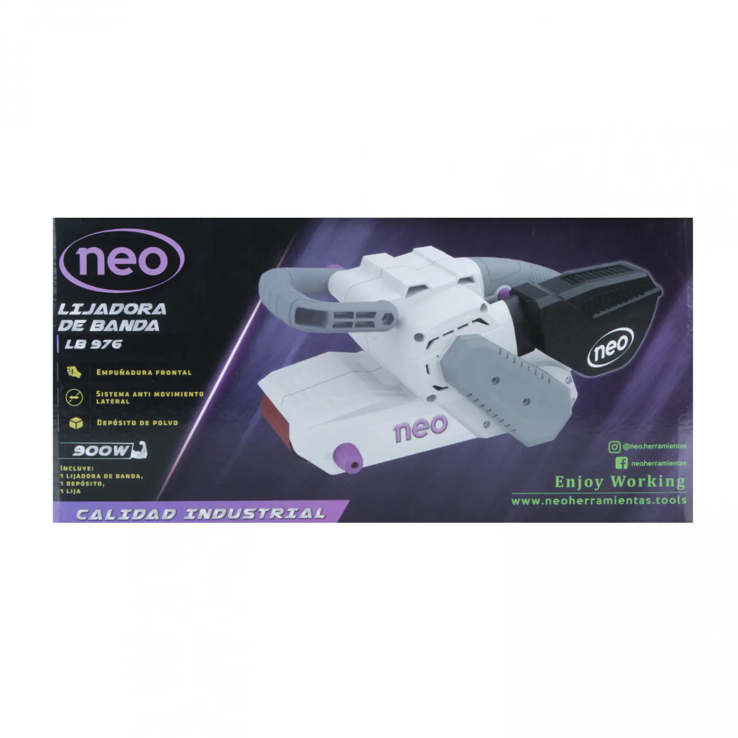Lijadora de banda NEO LB 976 – 900 W, 3 x 21 pulgadas 11