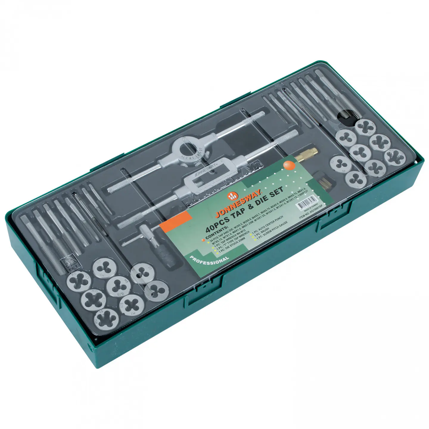 Kit de machos y terrajas Jonnesway AG10001SP – 40 piezas 1