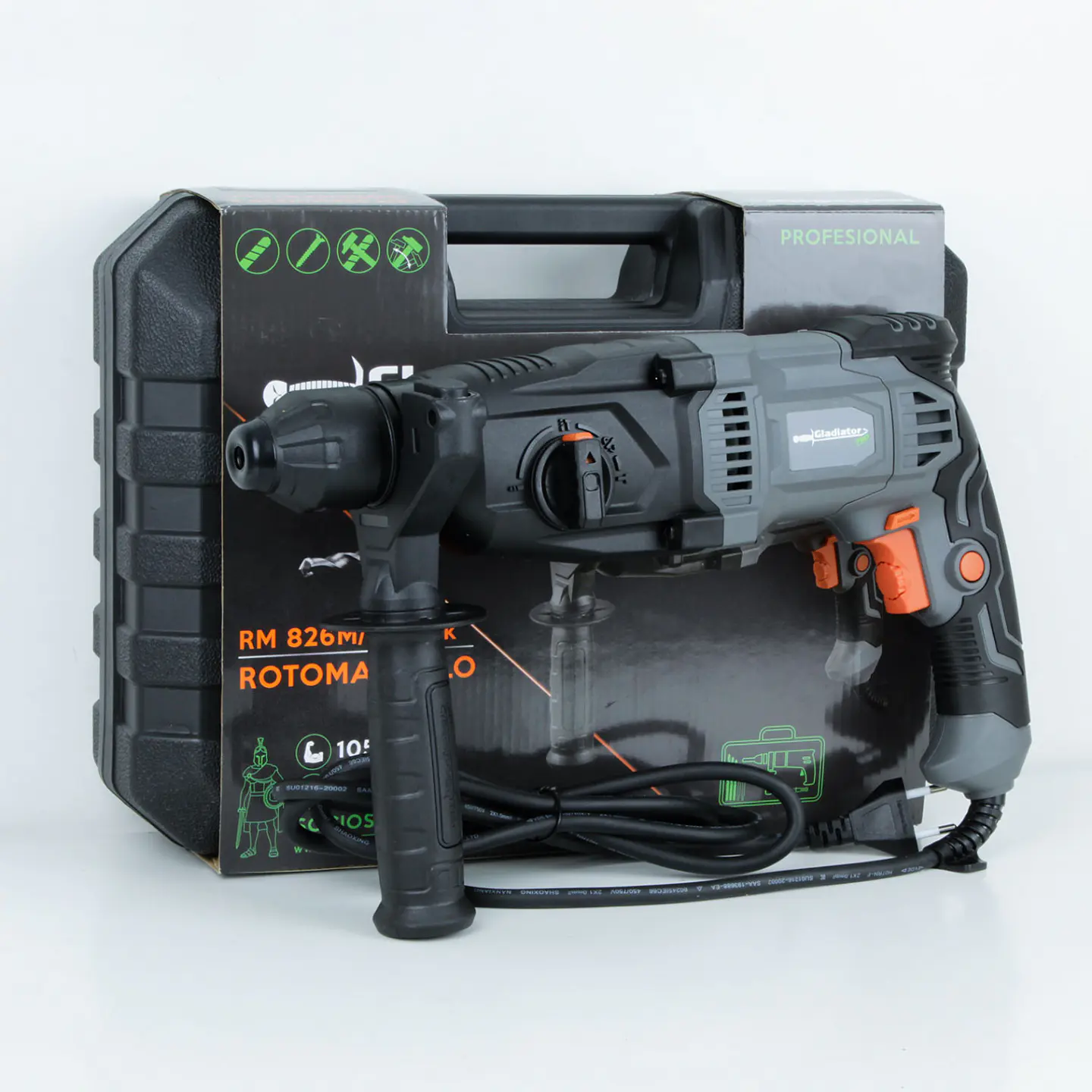 Rotomartillo SDS Plus Gladiator RM 826M/1/220 K – 1.050 W, 2,8 J 16
