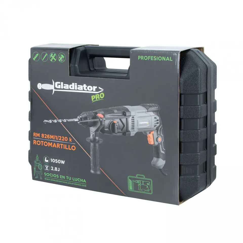 Rotomartillo SDS Plus Gladiator RM 826M/1/220 K – 1.050 W, 2,8 J 17