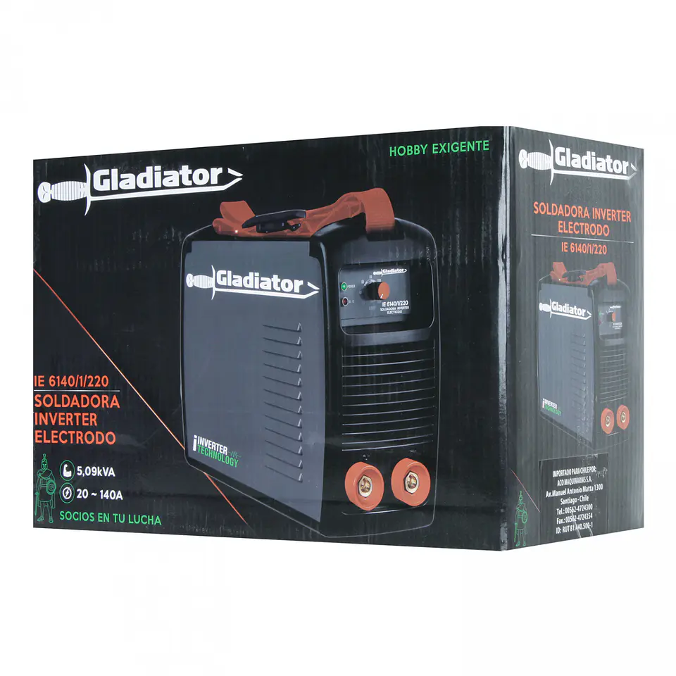 Soldadora inverter arco manual Gladiator IE 6140/1/220 – 140 A 11
