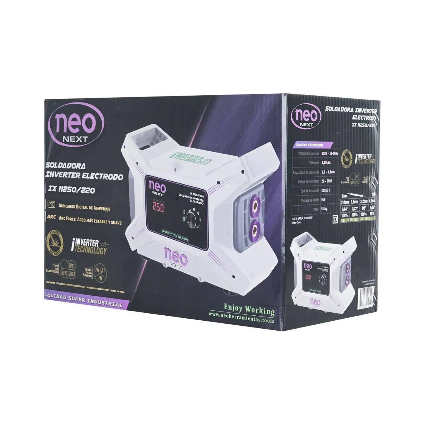 Soldadora inverter arco manual Neo IX 11250/220 – 250 A 9