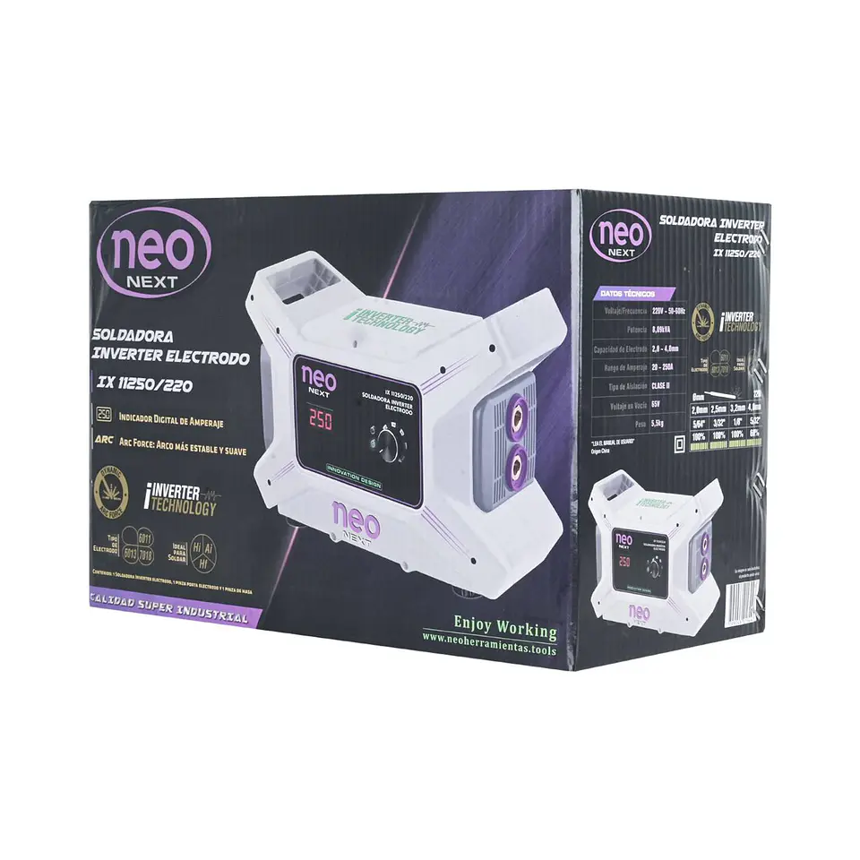 Soldadora inverter arco manual Neo IX 11250/220 – 250 A 9