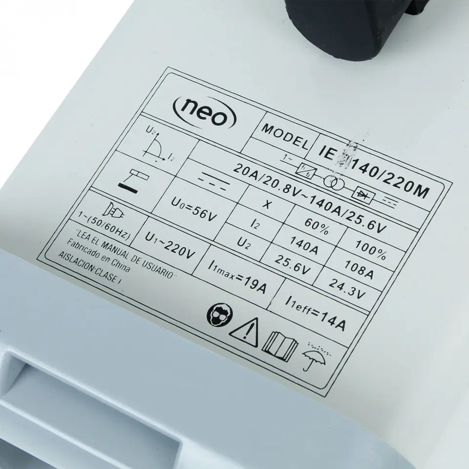 Soldadora inverter arco manual Neo IE 9140/220M – 140 A 9