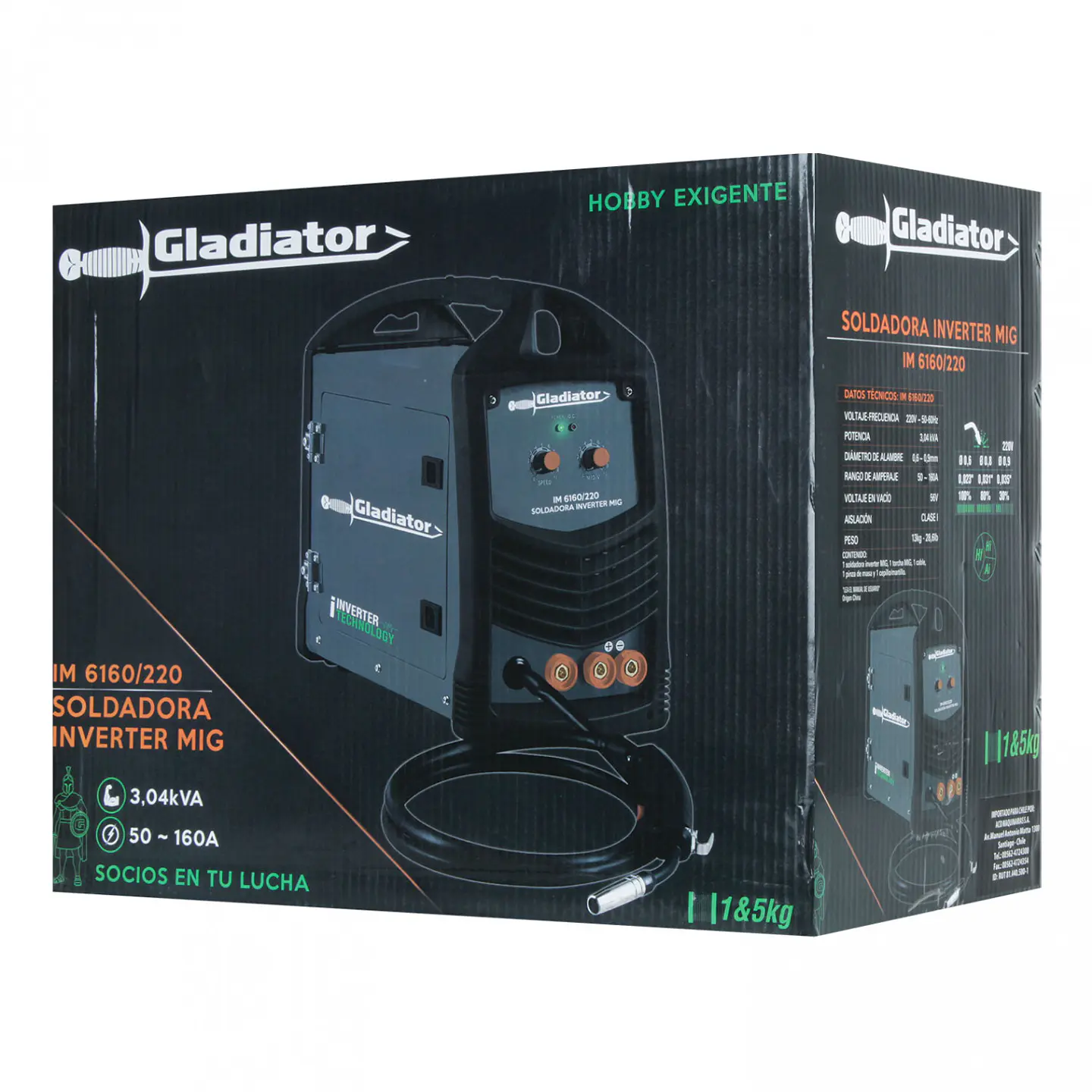 Soldadora inverter MIG Gladiator IM6160/220 – 160 A 13