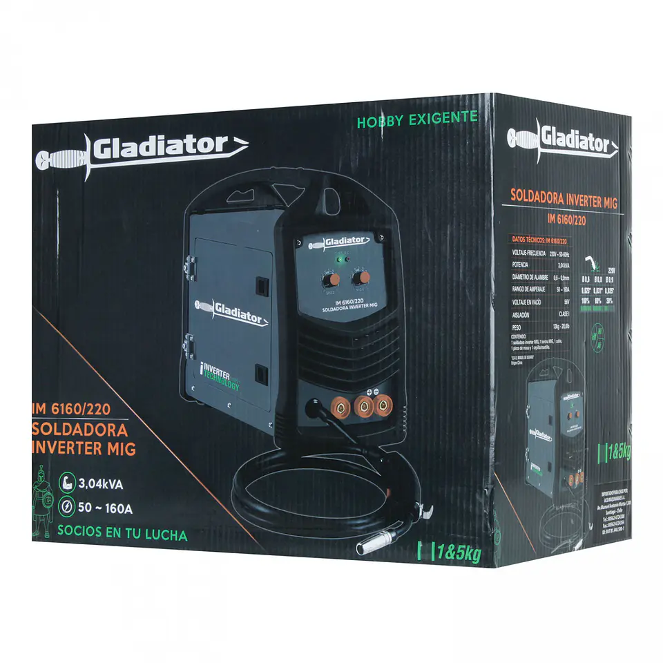 Soldadora inverter MIG Gladiator IM6160/220 – 160 A 13