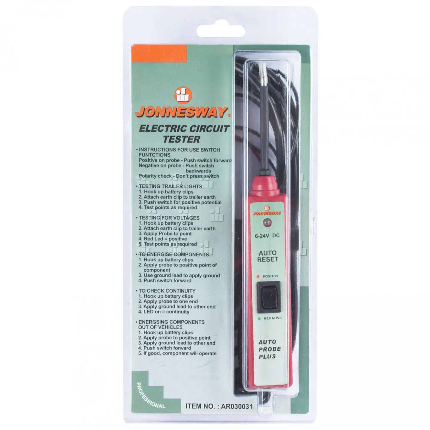 Probador de circuitos eléctricos Jonnesway AR030031 – 6 a 24 V 5