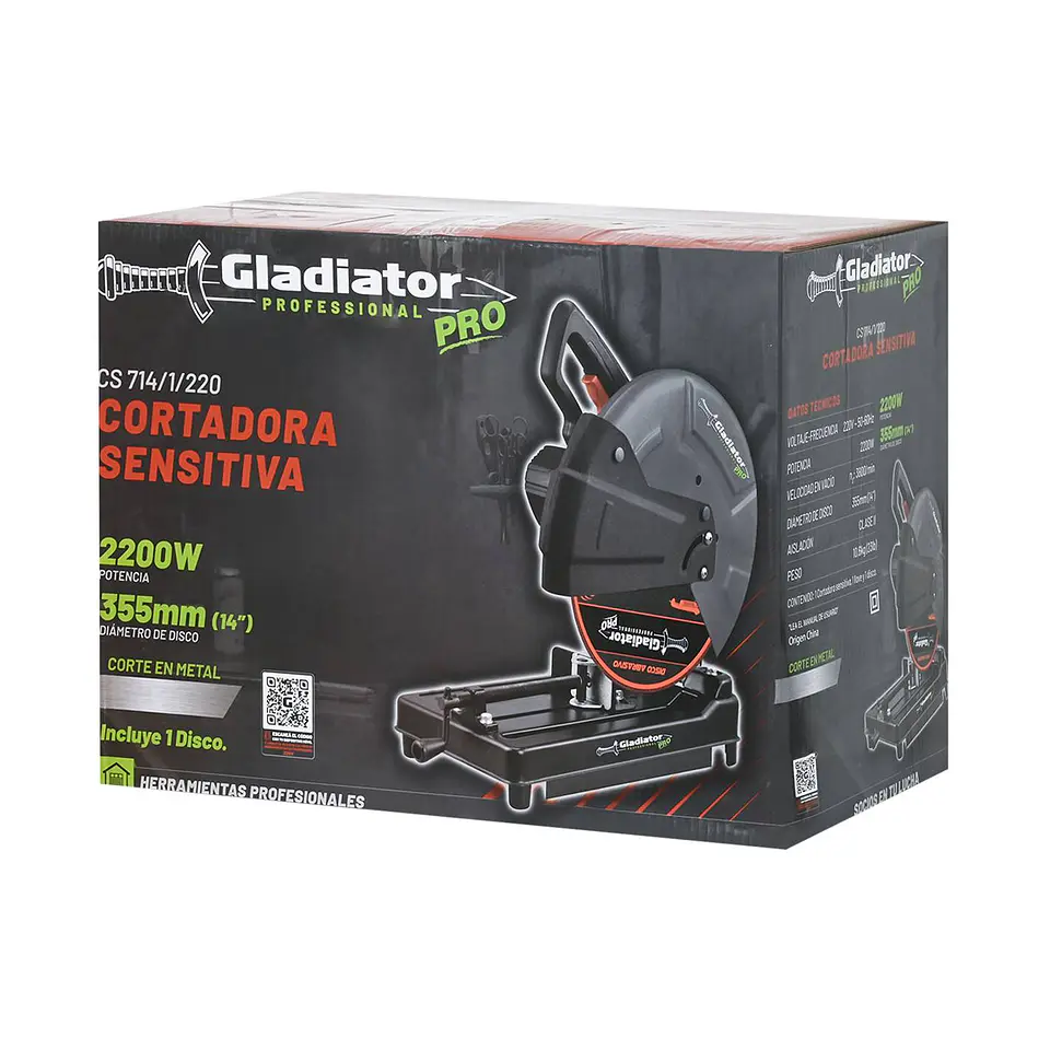 Tronzadora sensitiva Gladiator CS 714/1/220 – 14 pulgadas, 2200 W 12