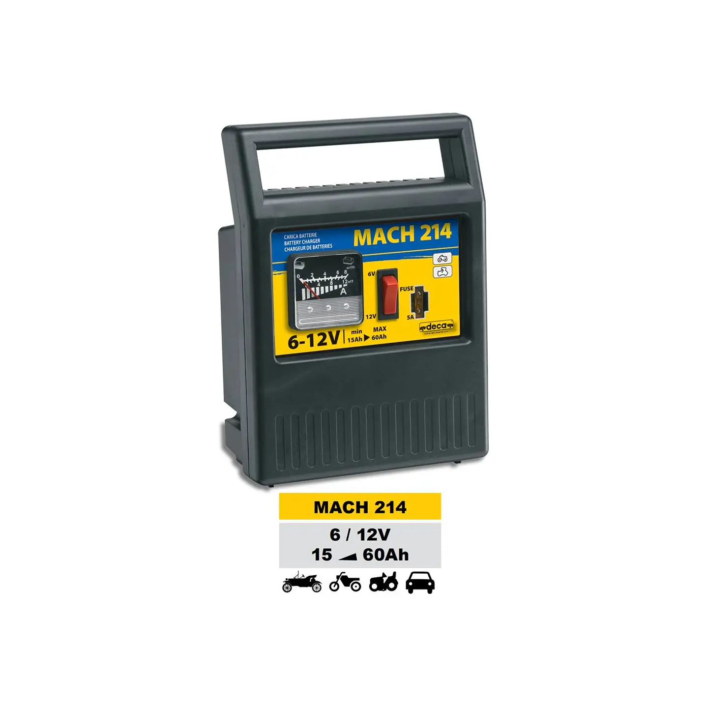 Cargador de baterías Deca Mach 214 – 302200, 6/12 V 1