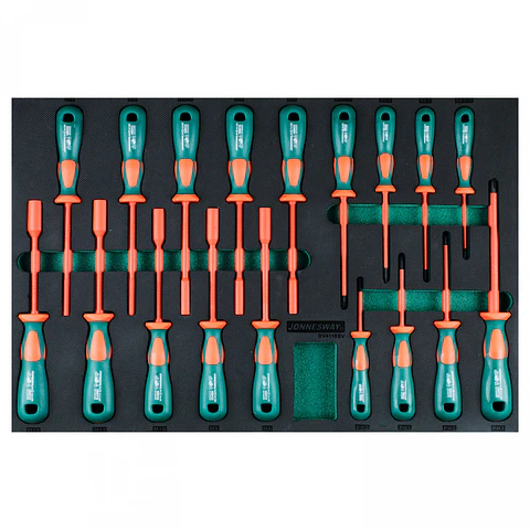Bandeja de 18 destornilladores aislados Jonnesway DV4118SV – 1000 V