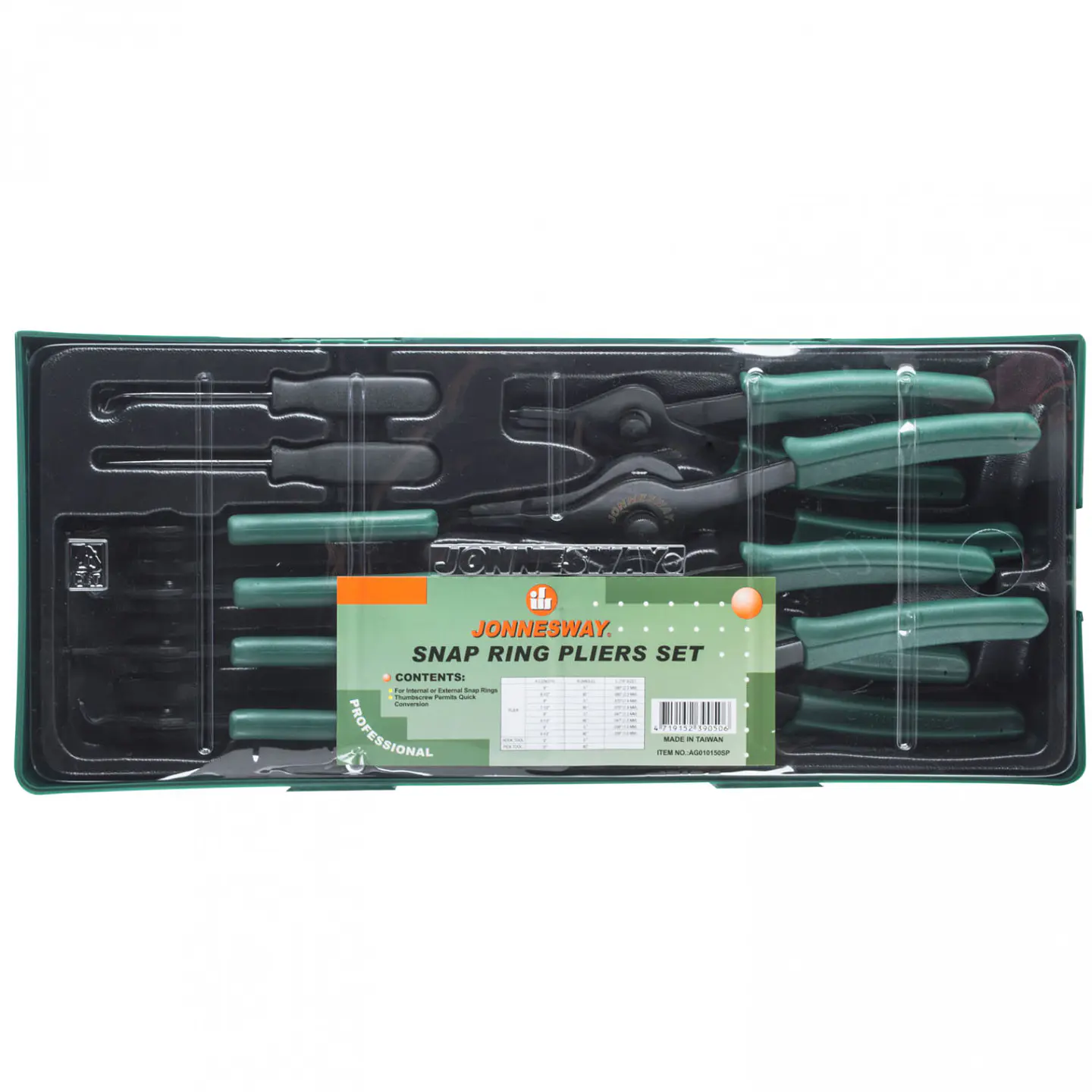 Juego de alicates para seguros Seeger Jonnesway AG010150SP – 10 piezas 1