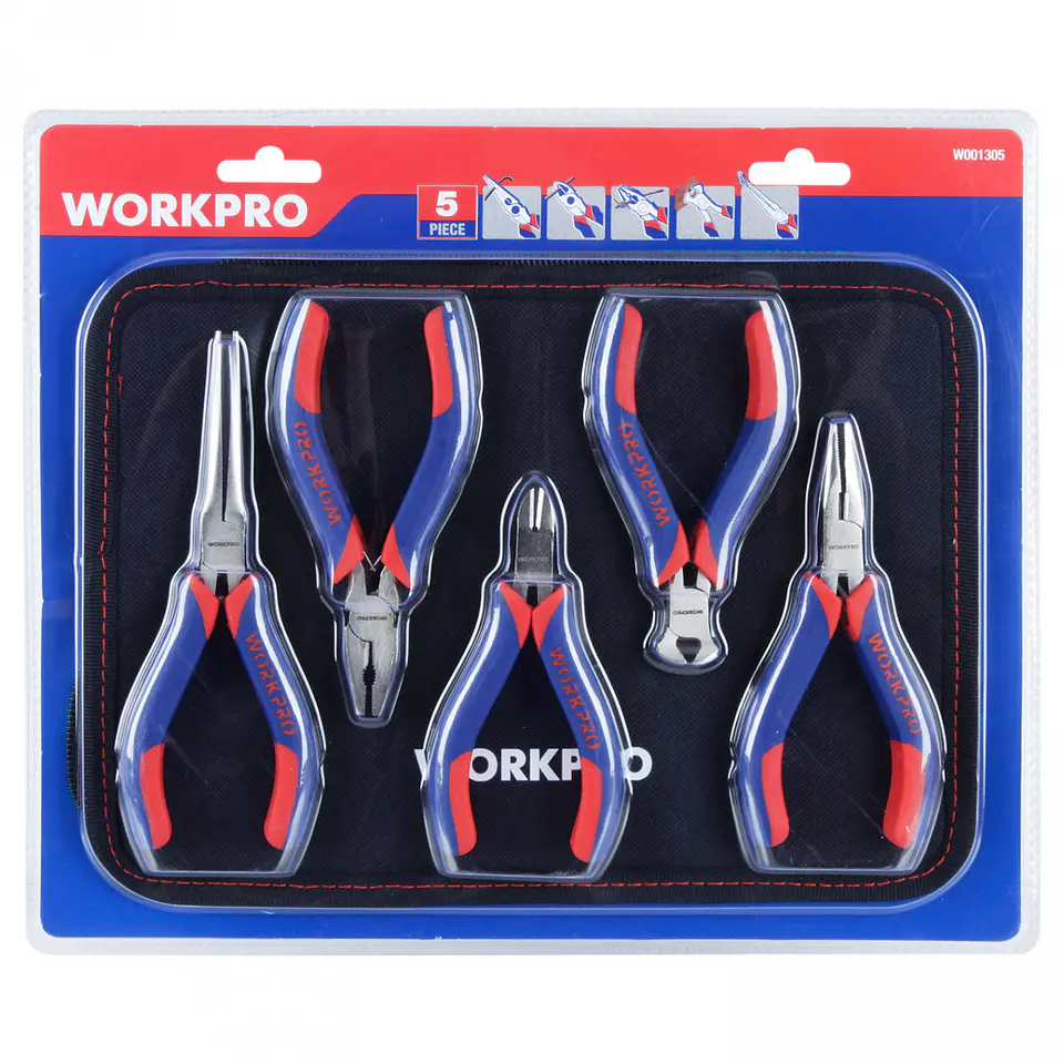 Juego de alicates miniatura WorkPro W001305WE – 5 piezas 5