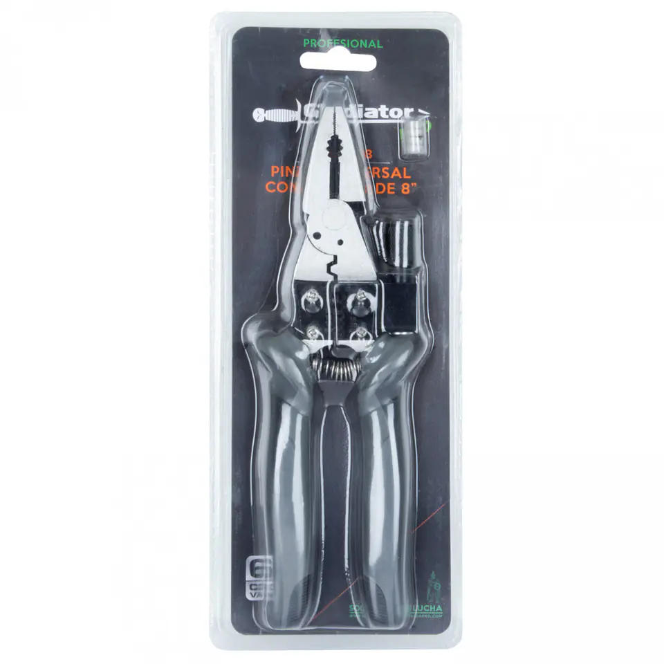 Alicate universal con luz LED Gladiator PUL 1008 – 8 pulgadas 8