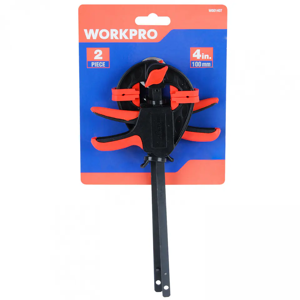 Set de 2 prensas sargento WorkPro – 4 pulgadas, liberación rápida 5