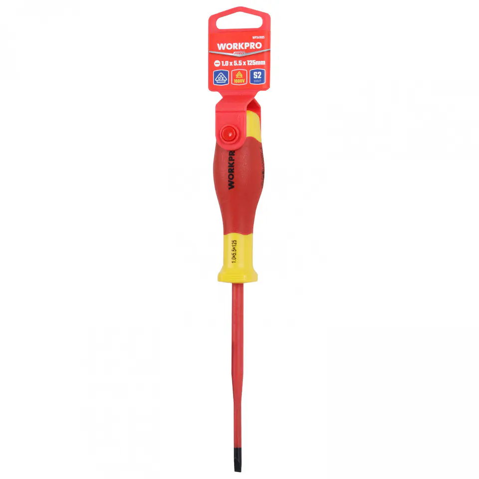Destornillador plano aislado delgado 1.0x5.5x125mm Workpro WP341005 4