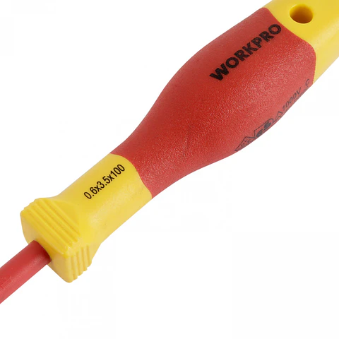 Destornillador plano aislado delgado 0.6x3.5x100mm Workpro WP341003