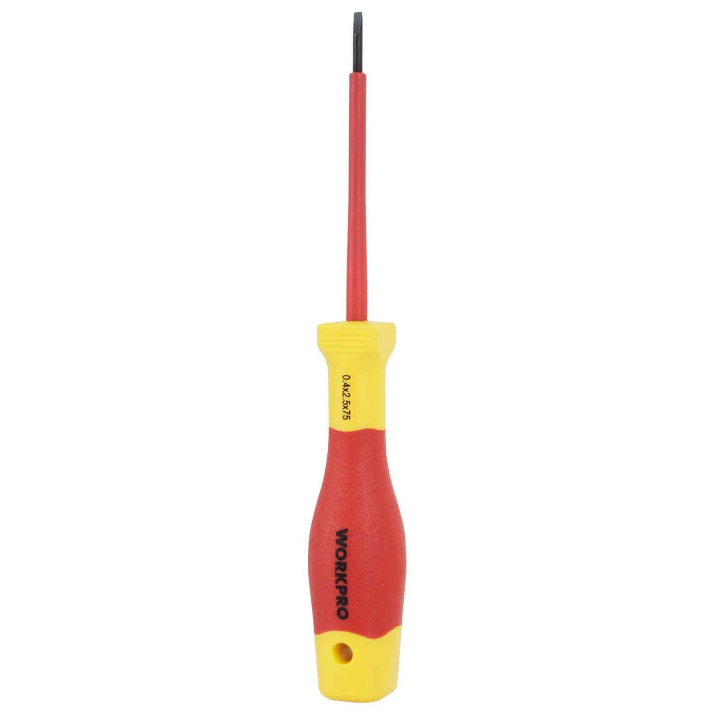 Destornillador plano aislado 0,4x2,5x75 mm Workpro WP341001 1