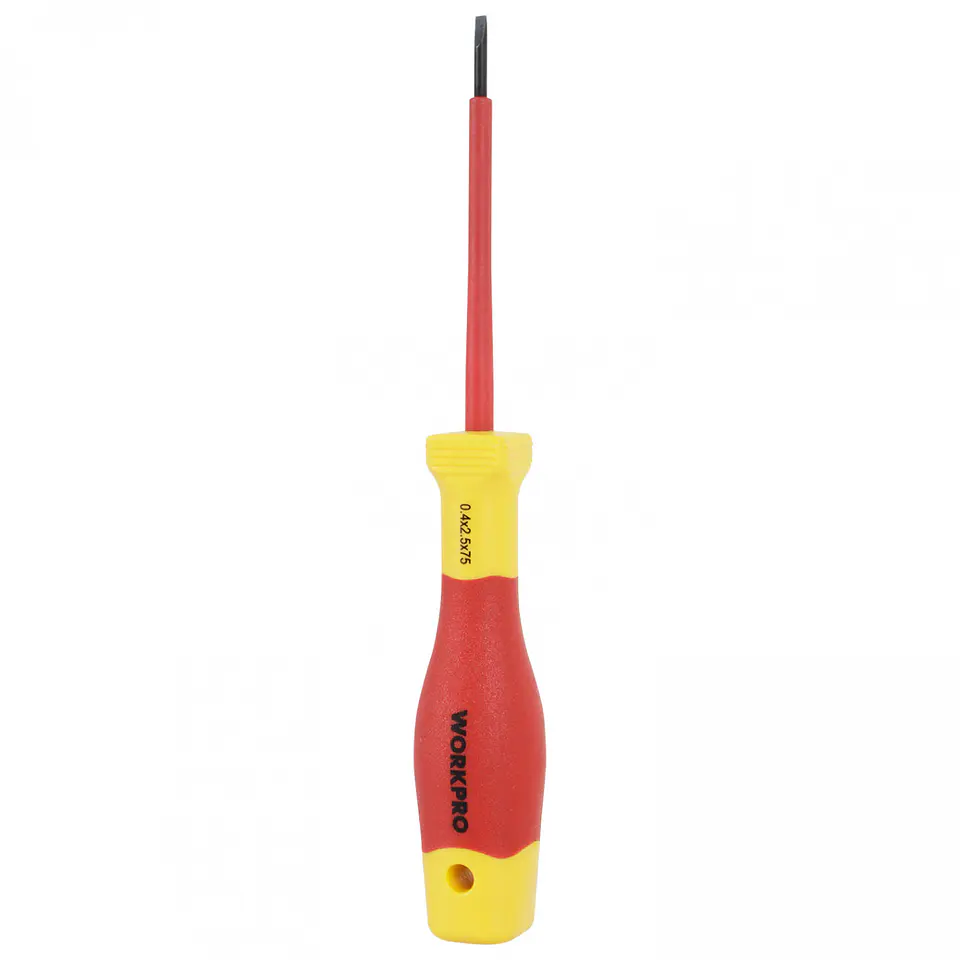 Destornillador plano aislado 0,4x2,5x75 mm Workpro WP341001 1