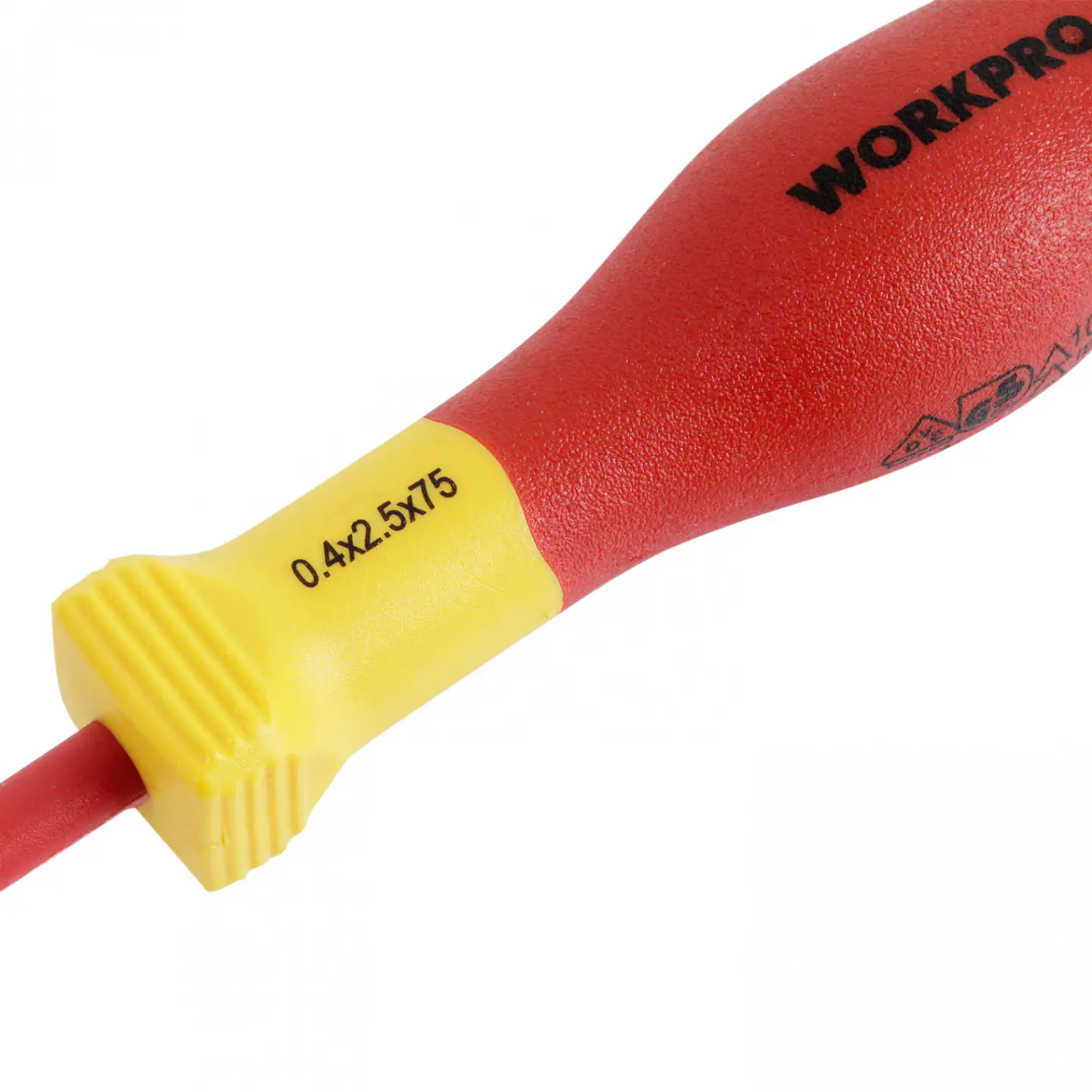Destornillador plano aislado 0,4x2,5x75 mm Workpro WP341001 2