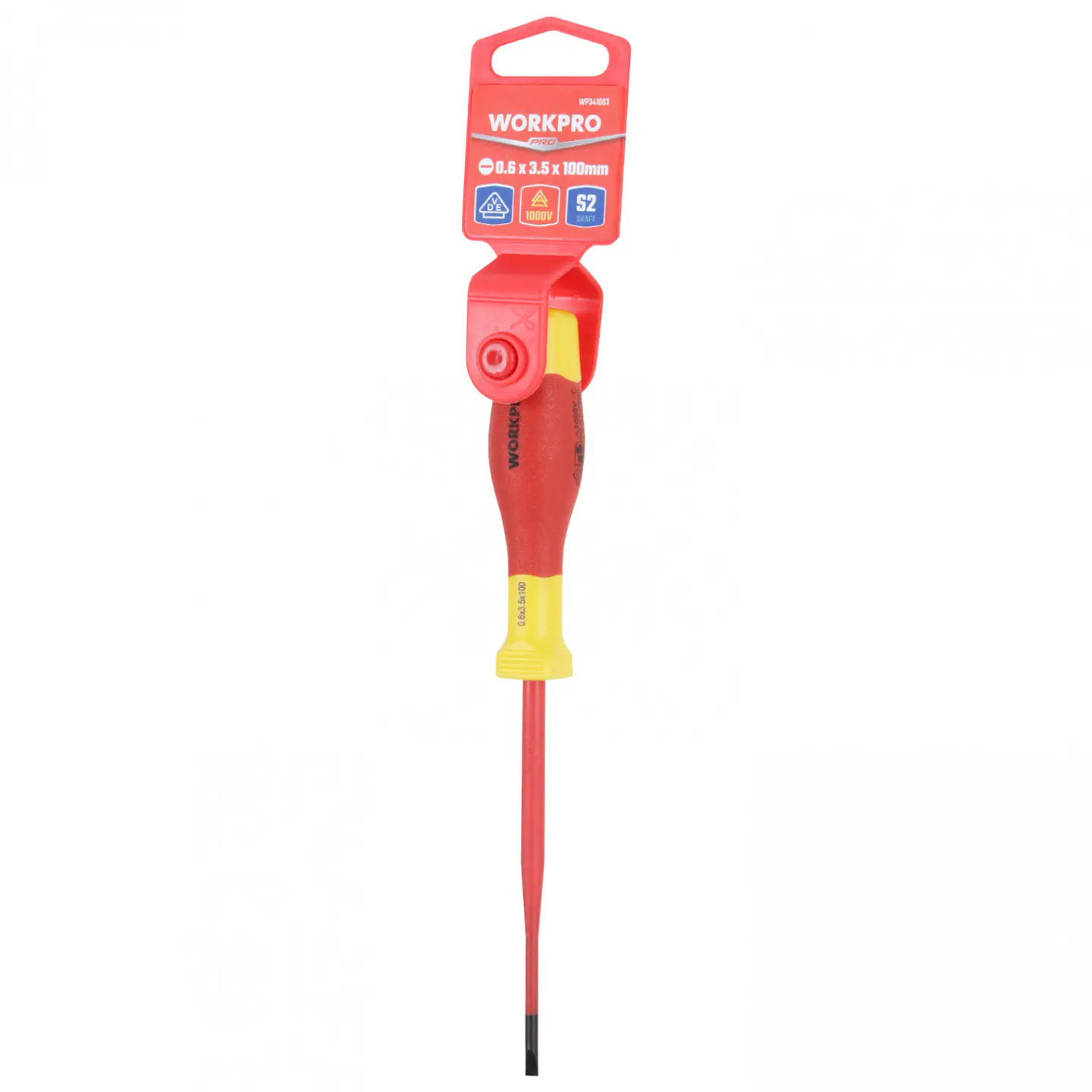 Destornillador plano aislado delgado 0.6x3.5x100mm Workpro WP341003 4