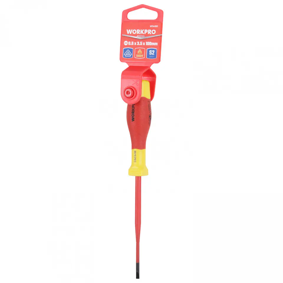 Destornillador plano aislado delgado 0.6x3.5x100mm Workpro WP341003 4
