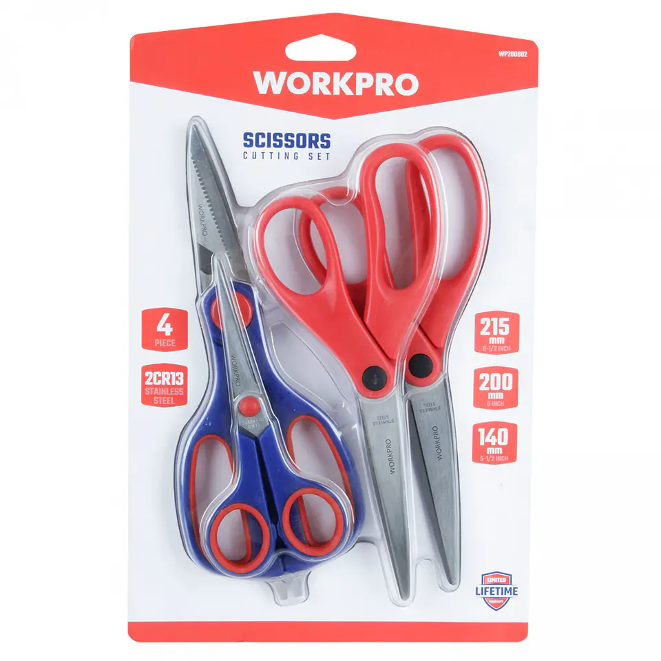Juego de tijeras Workpro W000400WE – 4 piezas 5