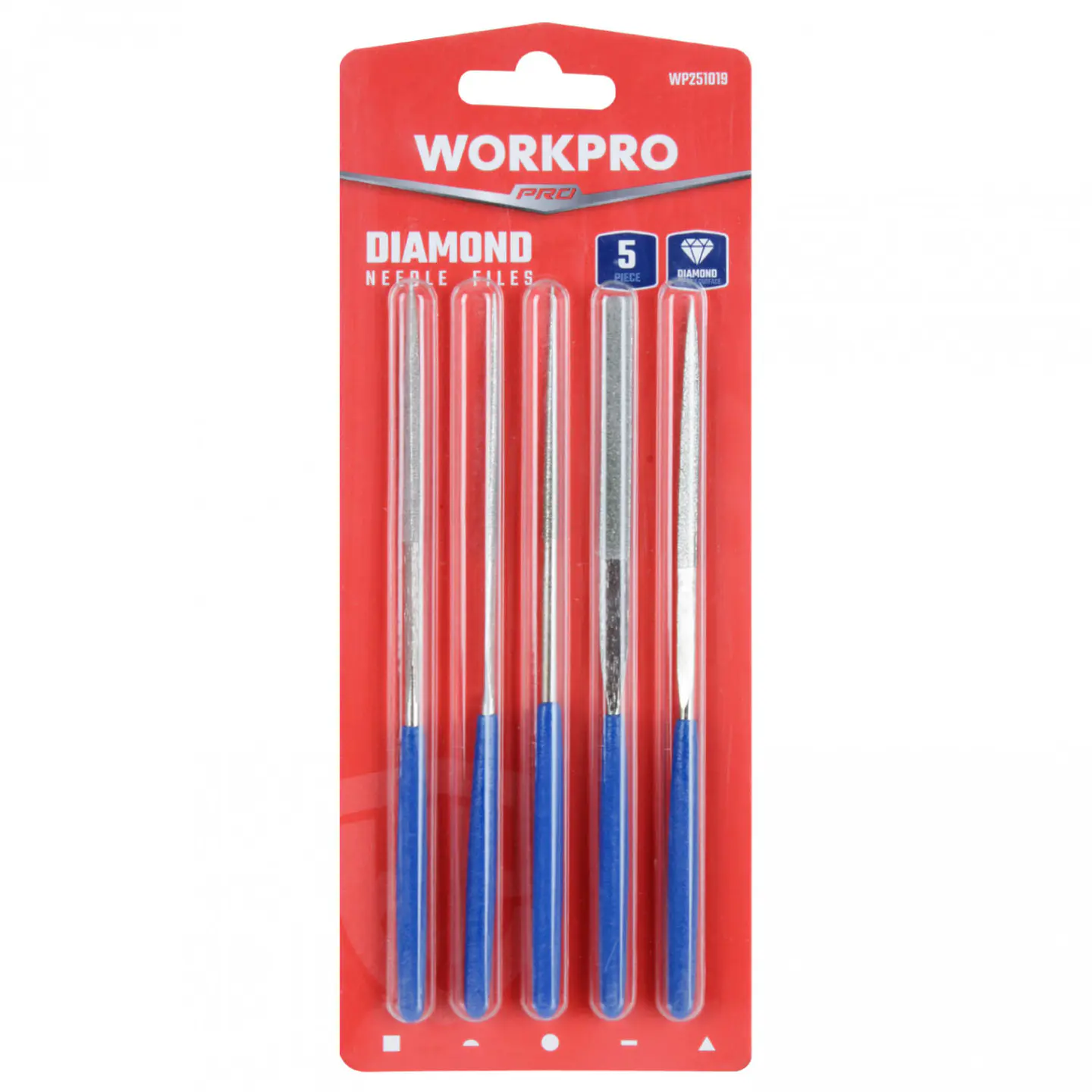 Juego de limas de diamante Workpro WP251019 – 5 piezas 5