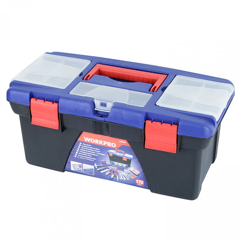 Juego herramientas combinadas 170 pieza c/plastica – Workpro