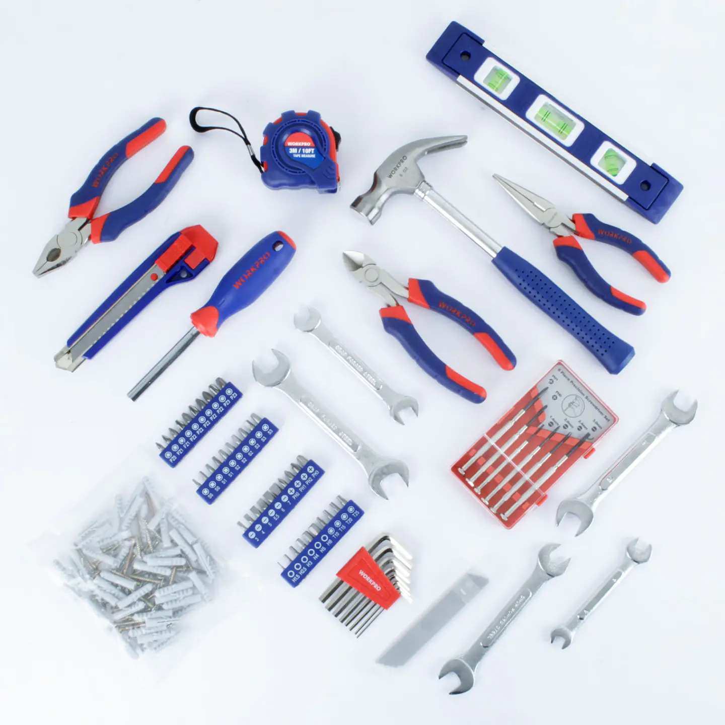 Juego herramientas combinadas 170 pieza c/plastica – Workpro 2