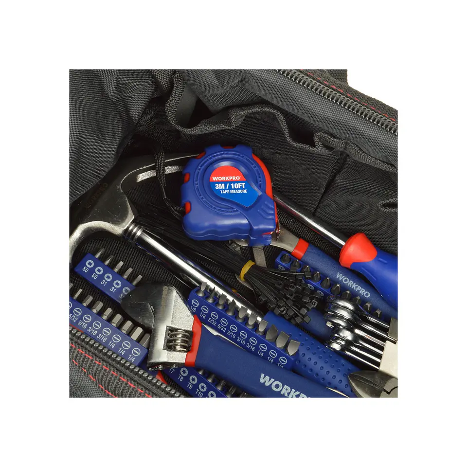 Juego herramientas combinadas 156 piezas en bolso – Workpro 5