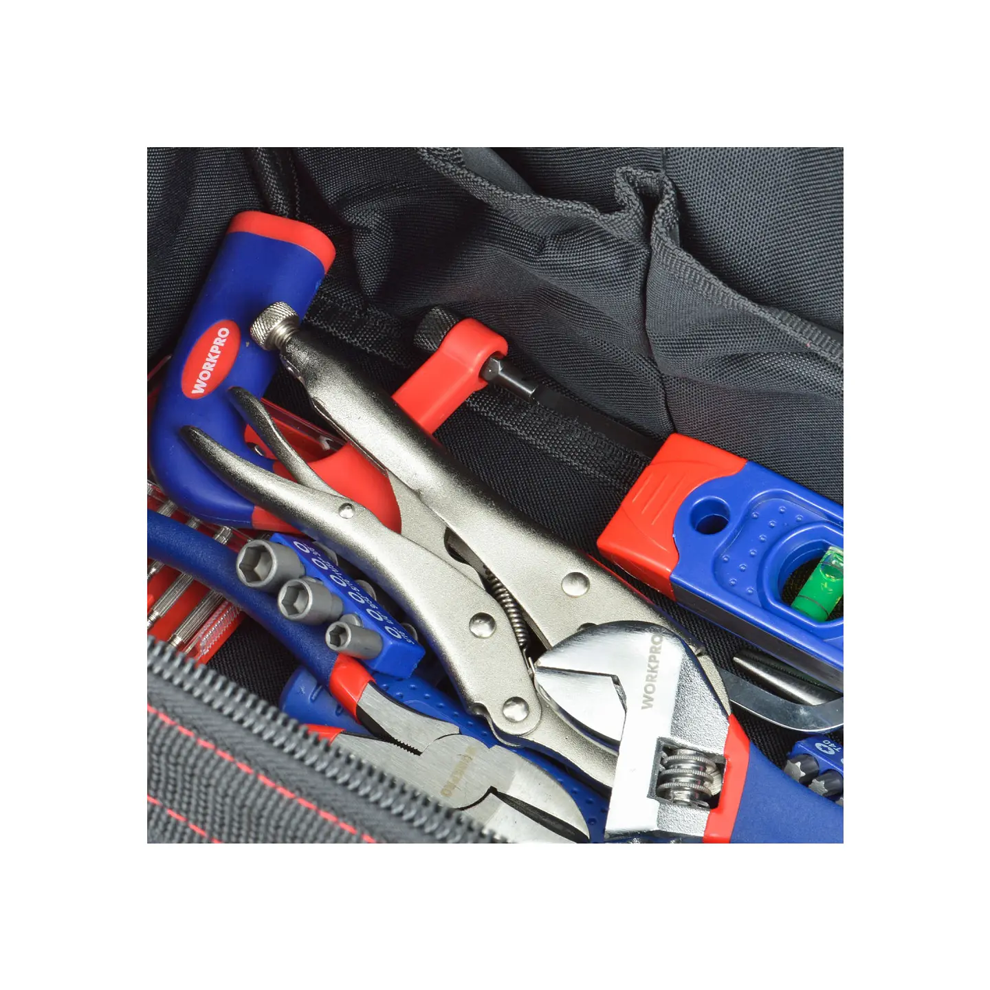 Juego herramientas combinadas 156 piezas en bolso – Workpro 8