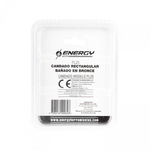 Candado de bronce 25mm energy